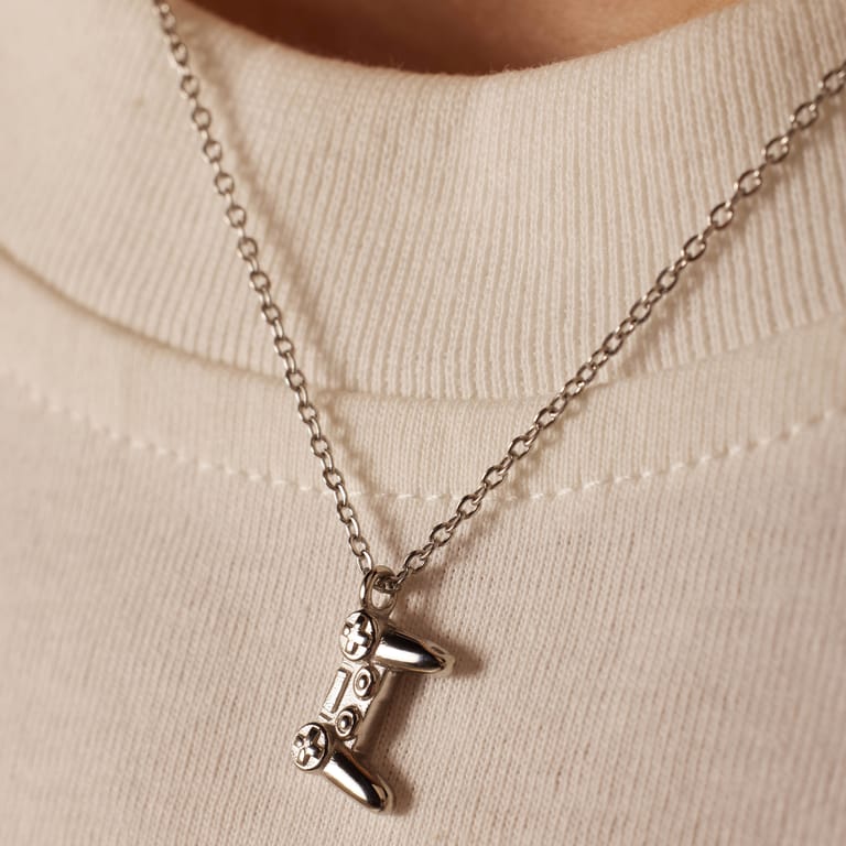 Stalen ketting met hanger game controller