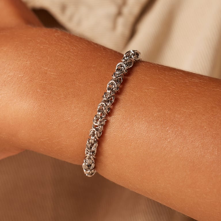 Stainless steel armband met koningsschakel