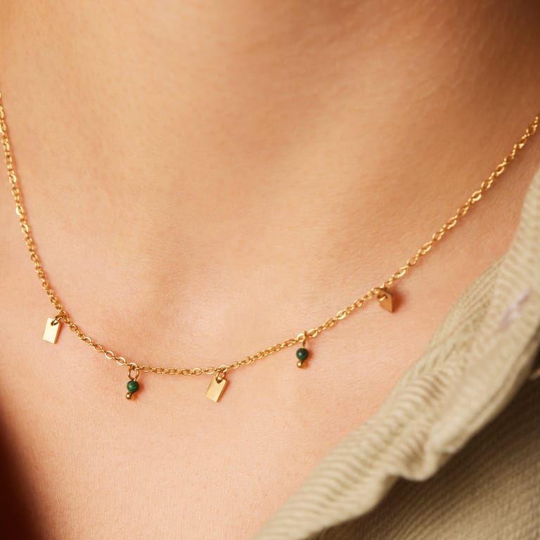 Stalen goldplated fantasiearmband met blue lace agaat voor dames