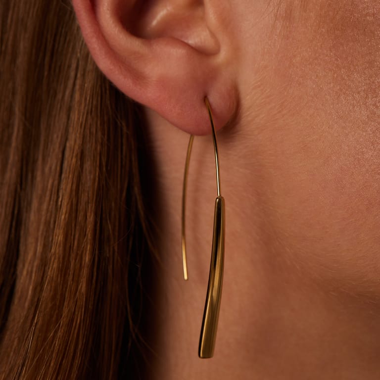 Stainless steel goldplated oorhangers voor dames