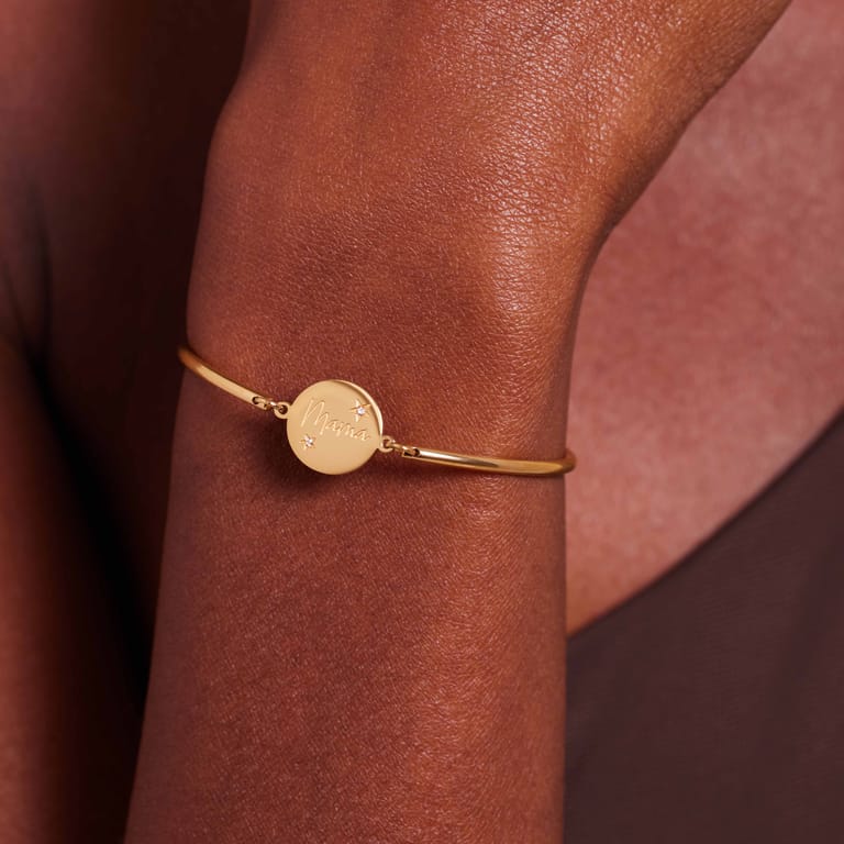 Stalen goldplated fantasiearmband met zirkonia voor dames