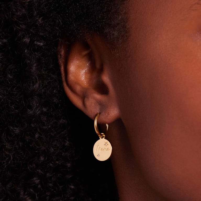 Stalen goldplated oorringen met zirkonia voor dames