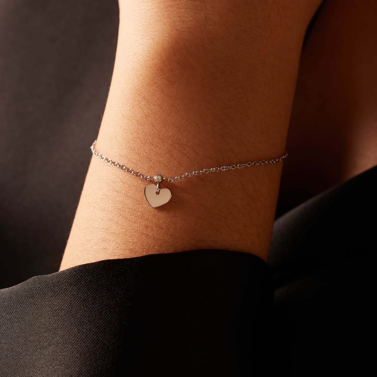 Stainless steel armband met hart