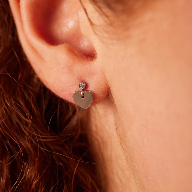 Myla stainless steel oorhangers met hart voor dames