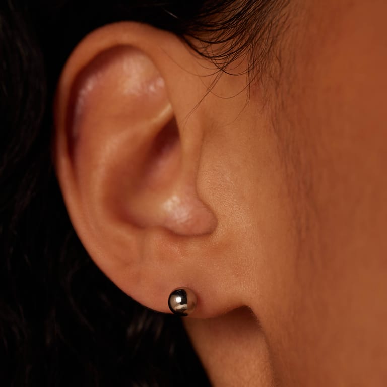 Edelstahlohrringe, Kugel, 5 mm