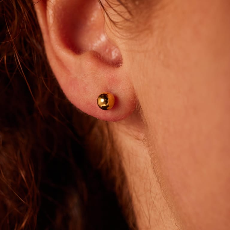 Stalen goldplated oorknoppen 5mm
