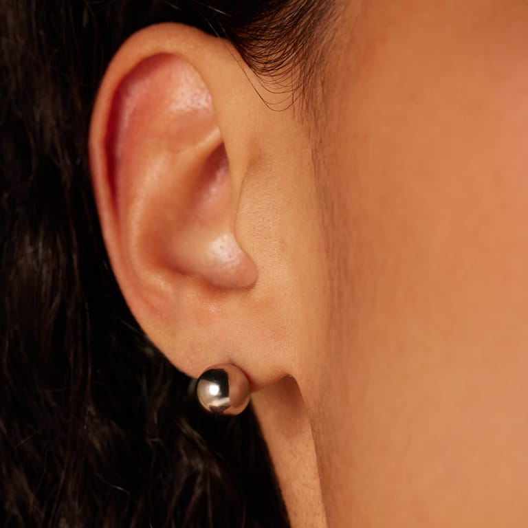 Edelstahlohrringe, Kugel, 8mm