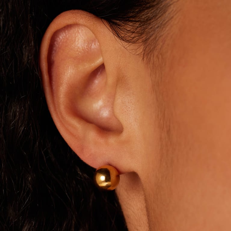 Stalen goldplated oorknoppen 9mm