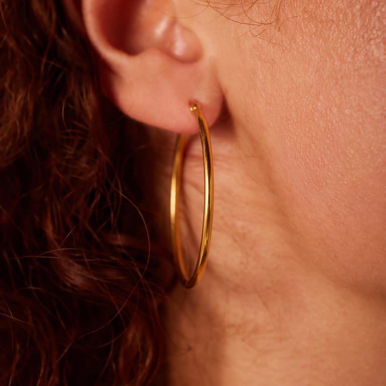 Stainless steel goldplated oorringen voor dames