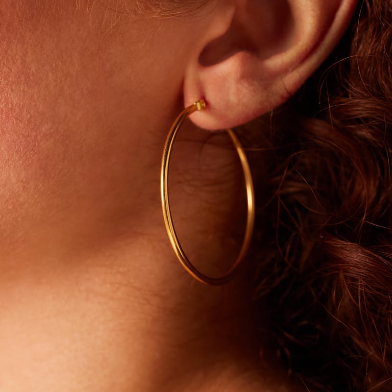 Stalen goldplated oorringen voor dames