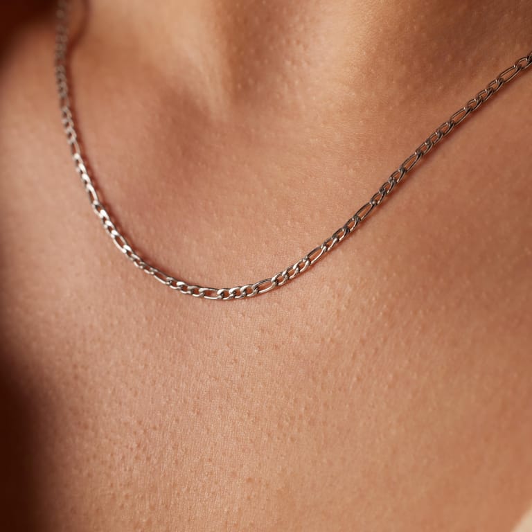 Stainless steel figaro ketting unisex 2mm breed