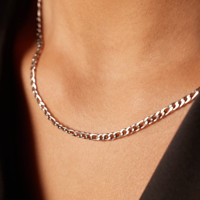 Roestvrijstalen figaro ketting unisex 3mm breed