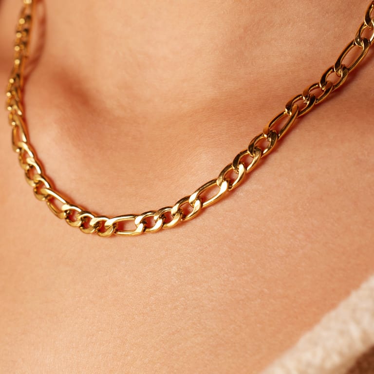 Stalen goldplated schakelketting 5mm