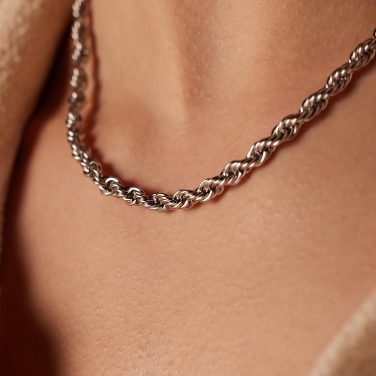 Stalen schakelketting 5mm voor dames