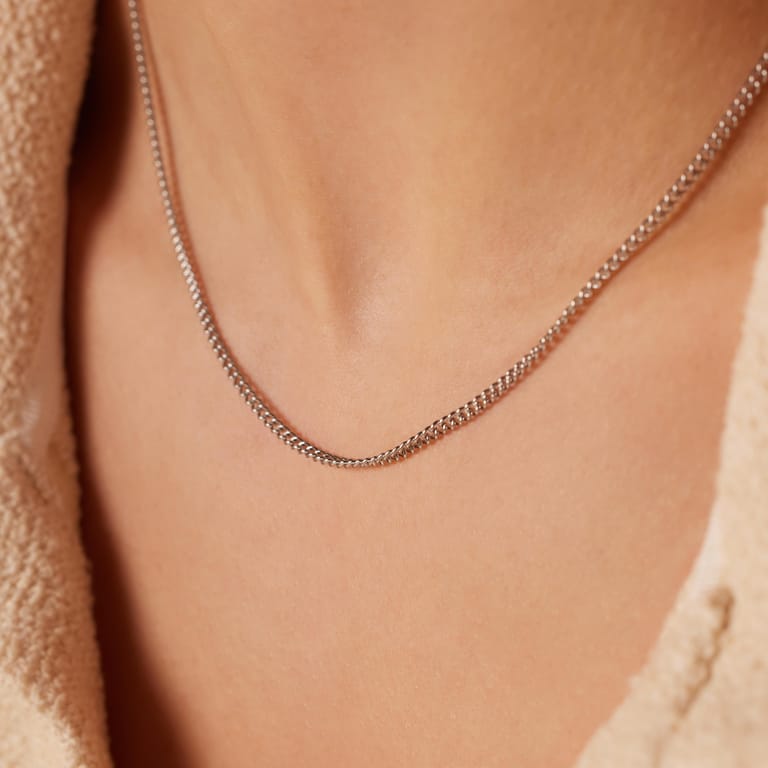 Stalen schakelketting 2mm voor dames