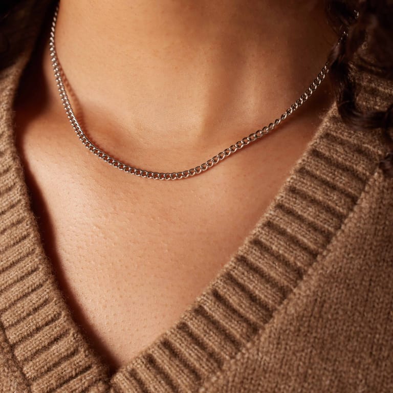 Stalen schakelketting 3mm voor dames