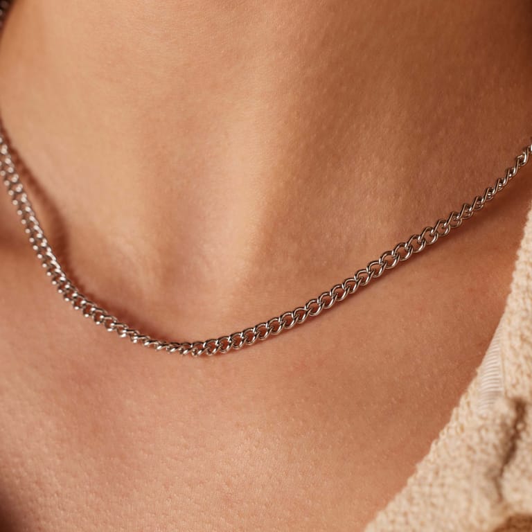 Stainless steel schakelketting 4mm voor dames