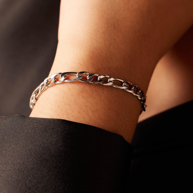 Armband mit Figaroglied aus Edelstahl, 5 mm