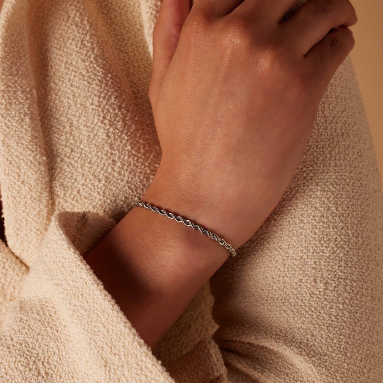 Armband mit Kordel-Glied aus Edelstahl, 2,5 mm