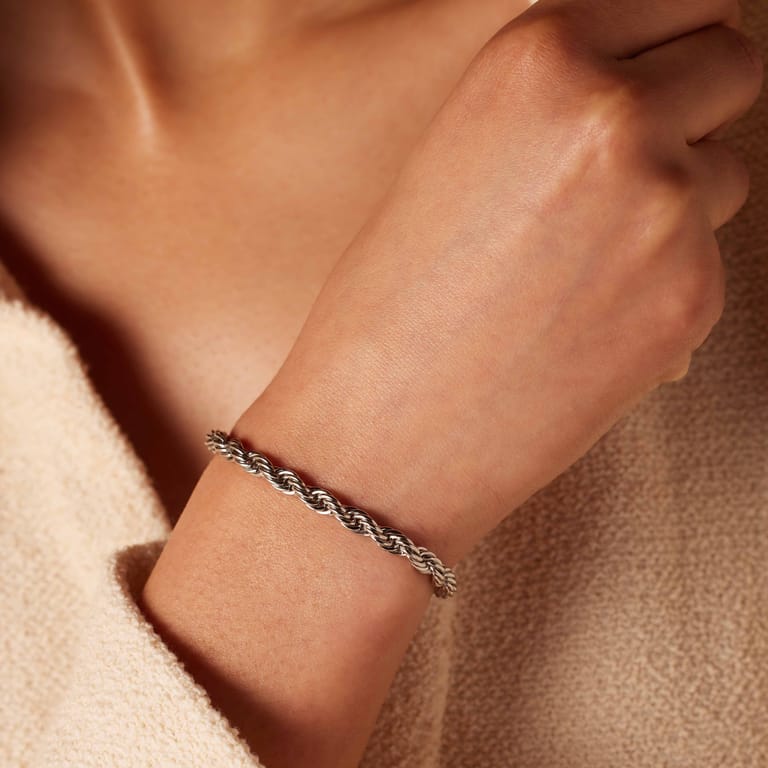 Stalen armband koord 4mm