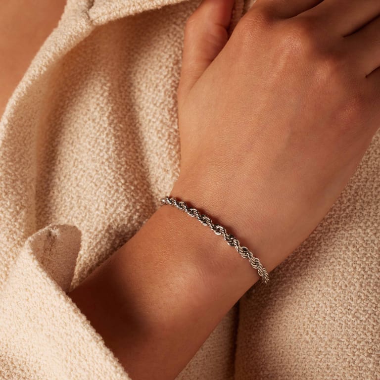 Stainless steel armband koord 5mm