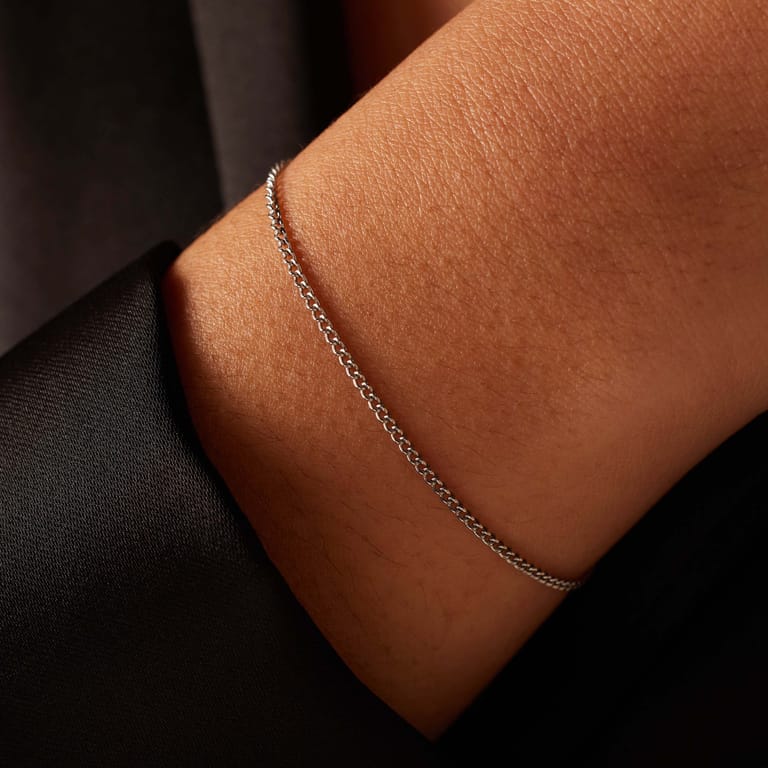 Stainless steel armband gourmet 1mm