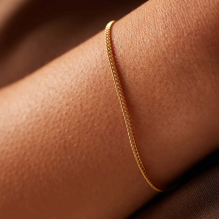 Stainless steel goldplated armband gourmet 2mm