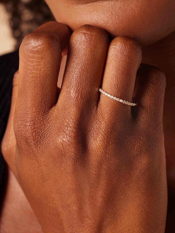 14 karaat geelgouden ring met zirkonia