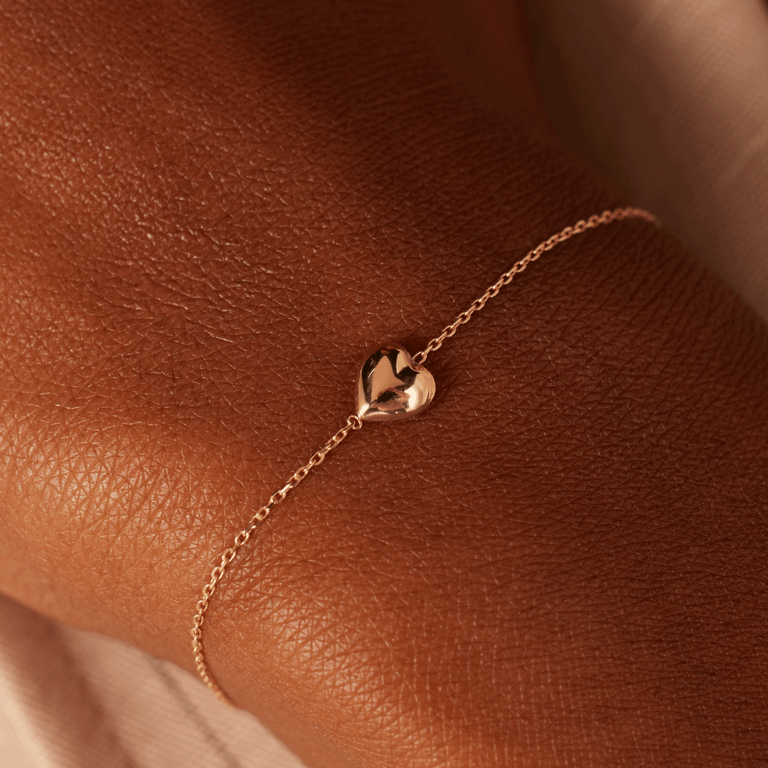 14 karaat geelgouden armband hart