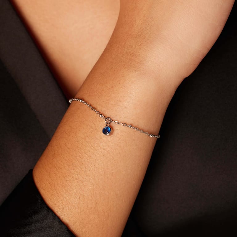 Stalen armband geboortesteen september