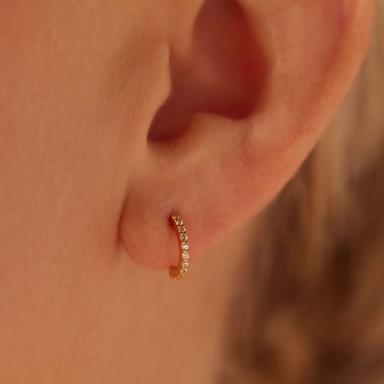 Zilveren goldplated oorknoppen met zirkonia voor dames