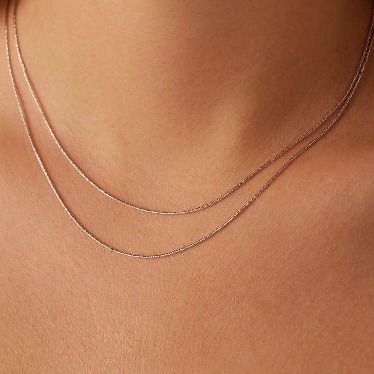 Zilveren ketting dubbel voor dames