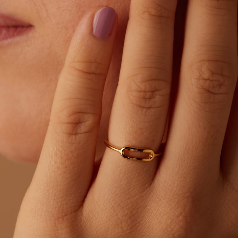 Zilveren goldplated ring voor dames