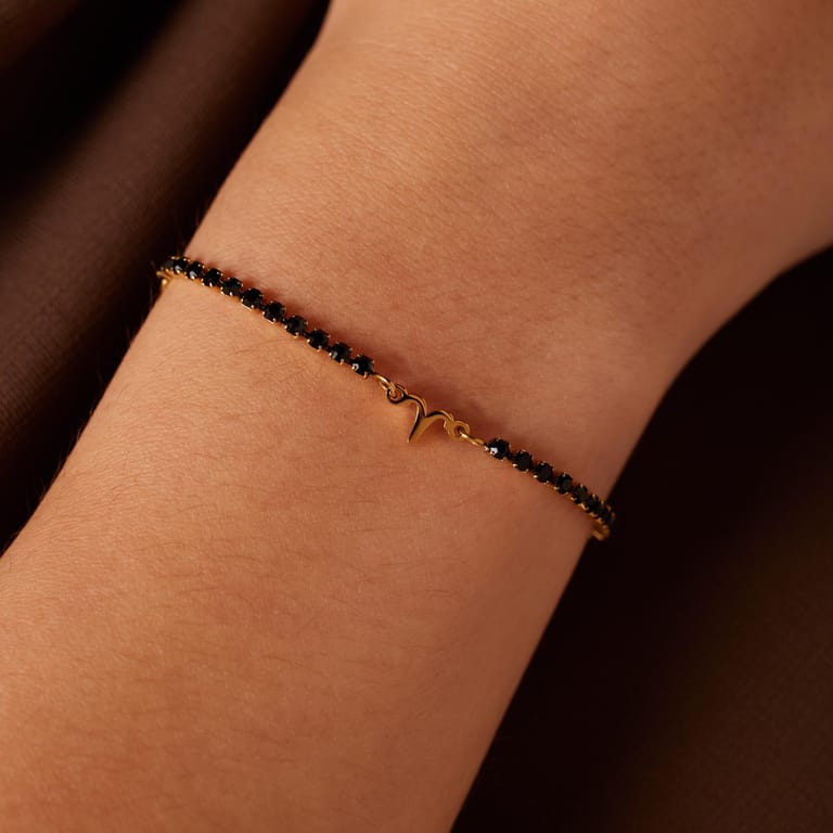 Stainless steel goldplated fantasiearmband met sterrenbeeld Ram met zirkonia voor dames