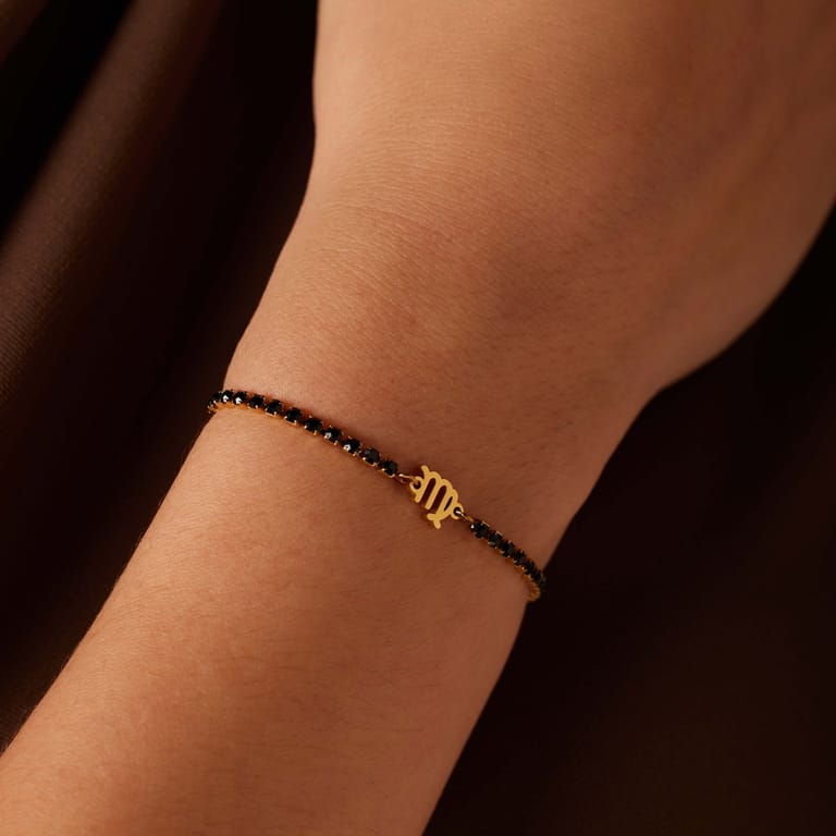 Tennisarmband aus Edelstahl, vergoldet, Jungfrau/Virgio