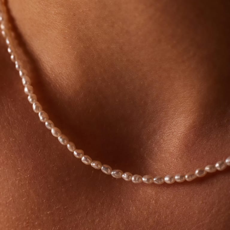 Zilveren ketting zoetwaterparel