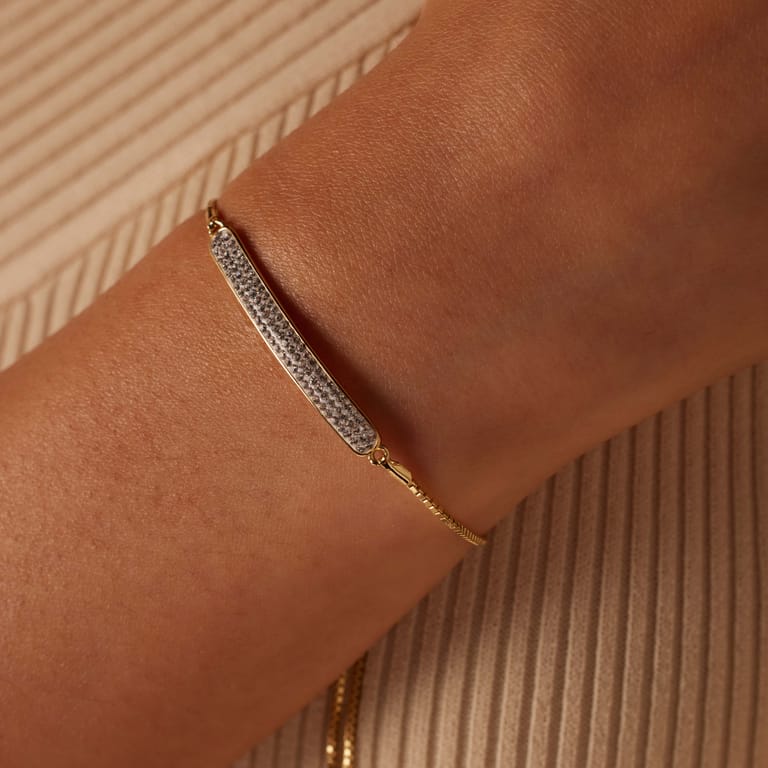 Zilveren goldplated fantasiearmband met kristal voor dames