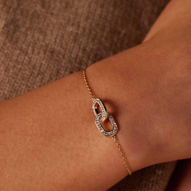 Zilveren goldplated armband voor dames