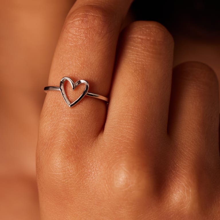 Ring aus 925er Silber, Herz