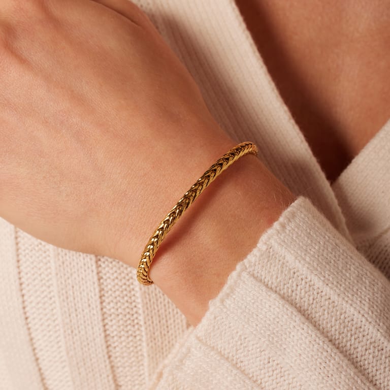 Armband aus Edelstahl, vergoldet, mit Fuchsschwanzglied