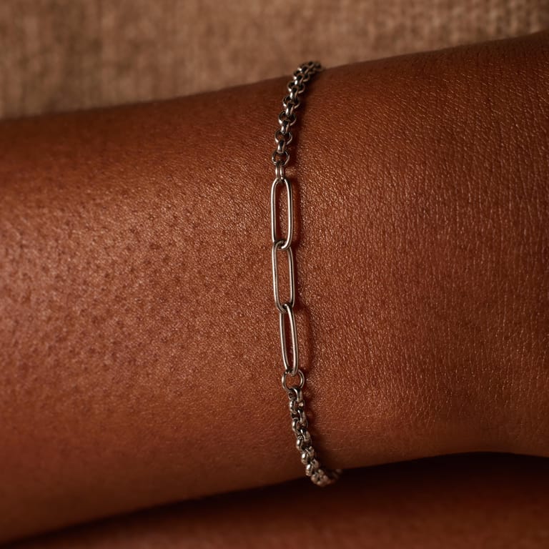 Armbänder aus Edelstahl, Mutter/Tochter, Herz, „Closed-Forever”-Glied