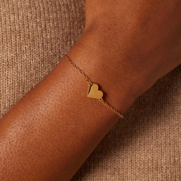 Stalen goldplated armbanden set hart voor dames