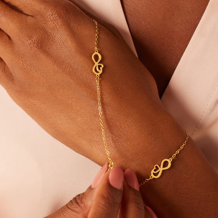 Stalen goldplated armbanden set hart voor dames
