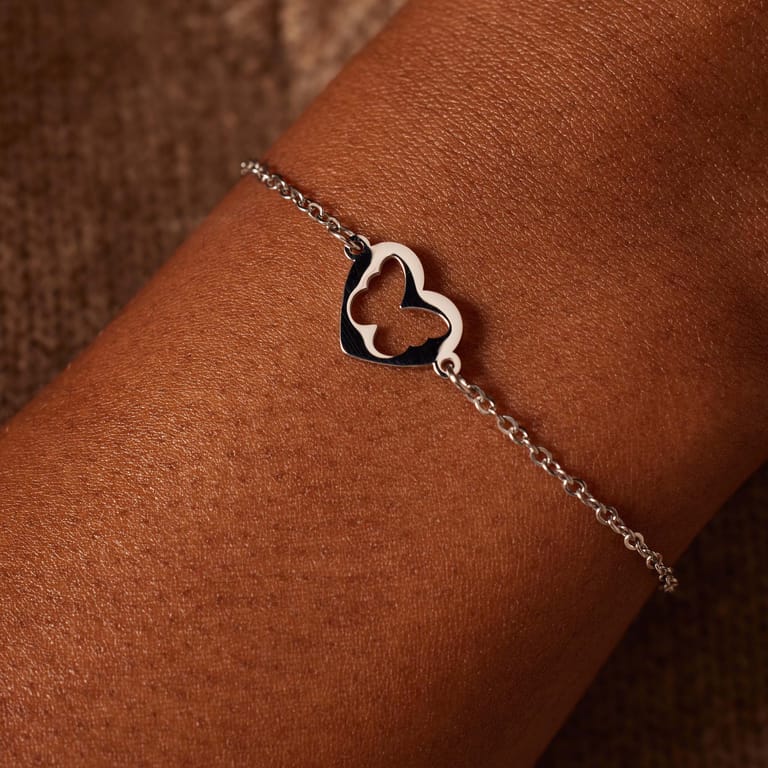 Armbänder aus Edelstahl, Mutter/Tochter, Schmetterling