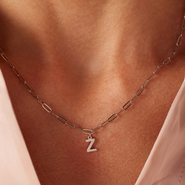 Stainless steel ketting closed forever met letter Z