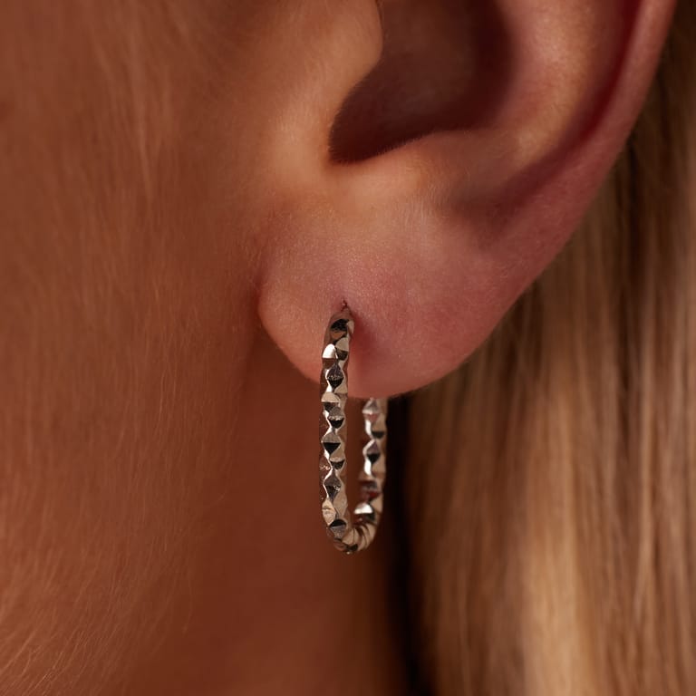Myla stainless steel oorringen ovaal bewerkt voor dames