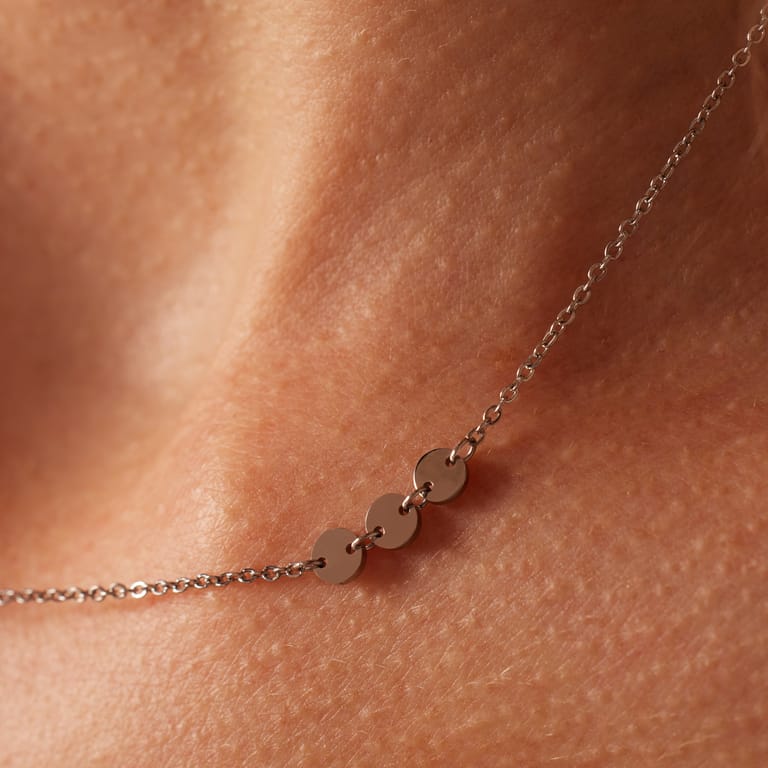 Stalen goldplated ketting met hanger voor dames