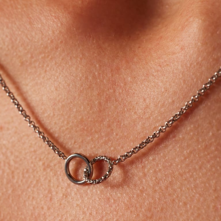 Myla stalen ketting met 2 cirkels voor dames