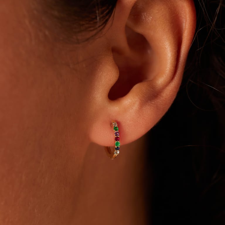 Ohrringe, 585 Gold, Diamant (0,03 ct)