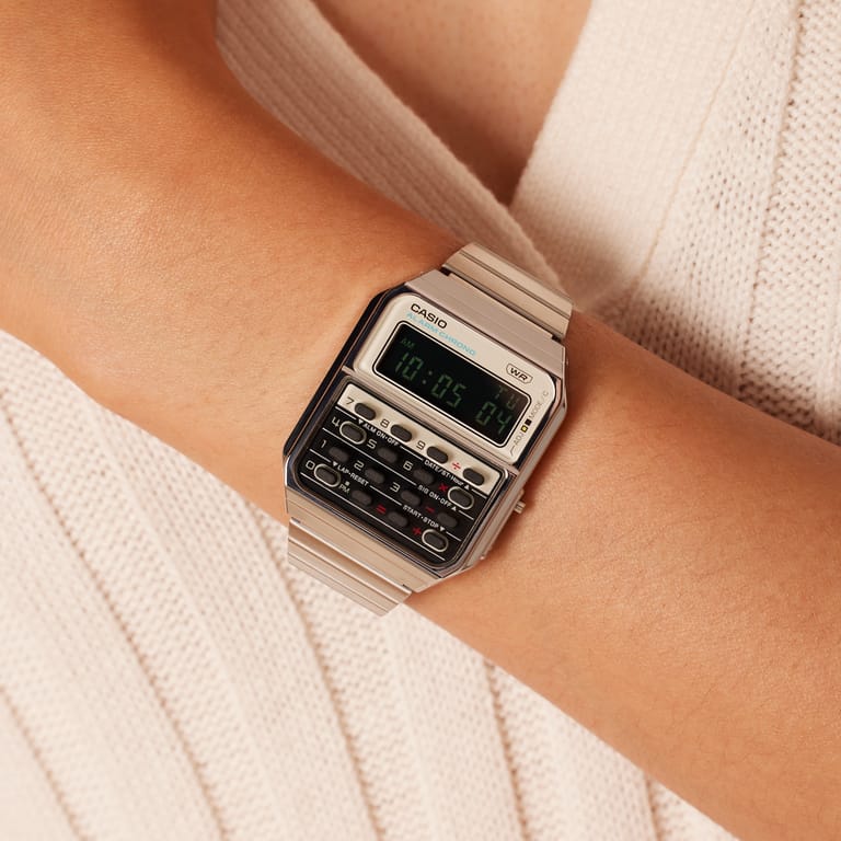 Casio Armbanduhr mit Taschenrechnerfunktion, CA-500WE-7BEF